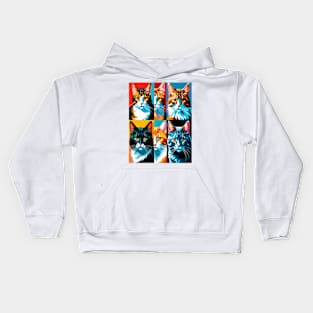 Pop Art Cat Portraits Kids Hoodie